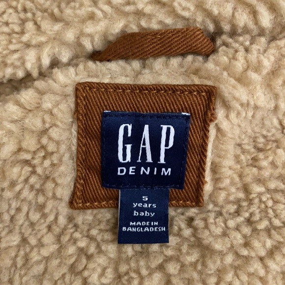 Gap Denim | Fall 2023 Sherpa Lined Icon Denim Jacket 778072 Bright Brown (5) - Picture 9 of 16